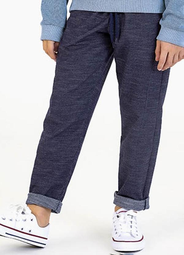 Vista 2 Calça Infantil em Moletinho Jeans Azul Soft Bonni Soft Bonni
