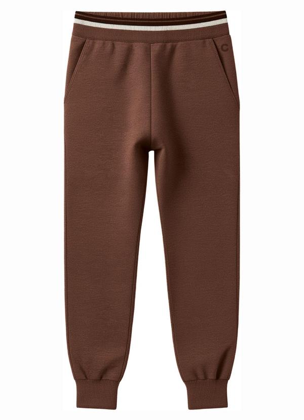 Calça Jogger em Moletom Marrom