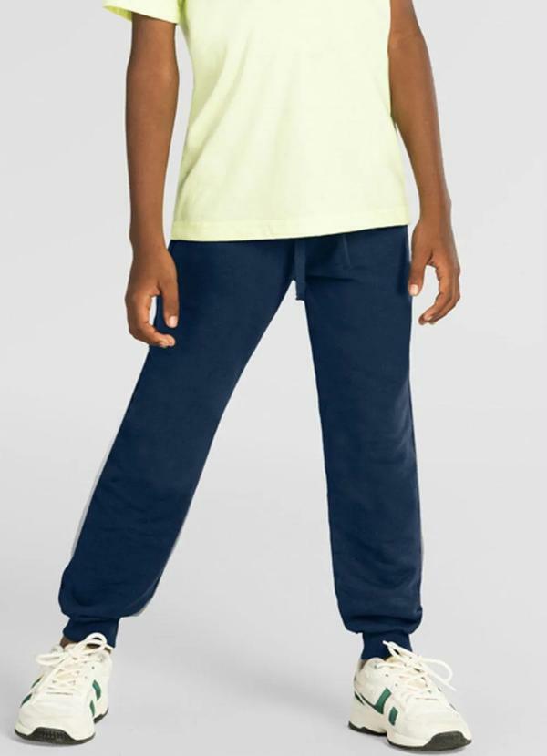 Vista 2 Calça Jogger Infantil Menino Azul Brandili Brandili