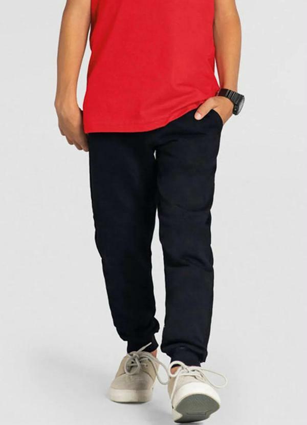 Vista 2 Calça Jogger Infantil Menino Preto Brandili Brandili