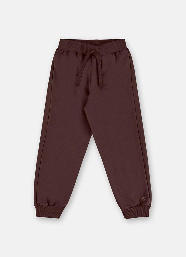 Calça Moletom Felpado Infantil Masc Marrom
