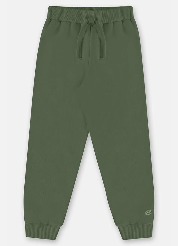 Calça Básica em Moletom Menino Verde