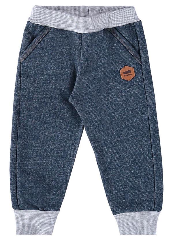 Calça Bebê Menino Moletom Jeans Baby Azul
