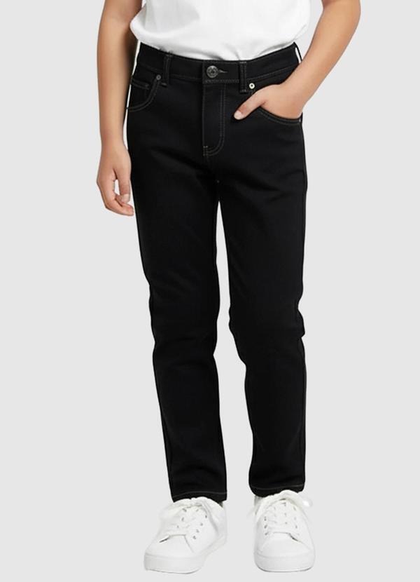 Vista 2 Calça Chino em Sarja Menino Preto Carinhoso Carinhoso