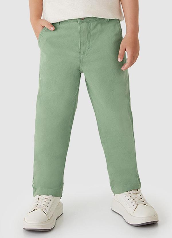 Calça Chino em Sarja Menino Verde Menta