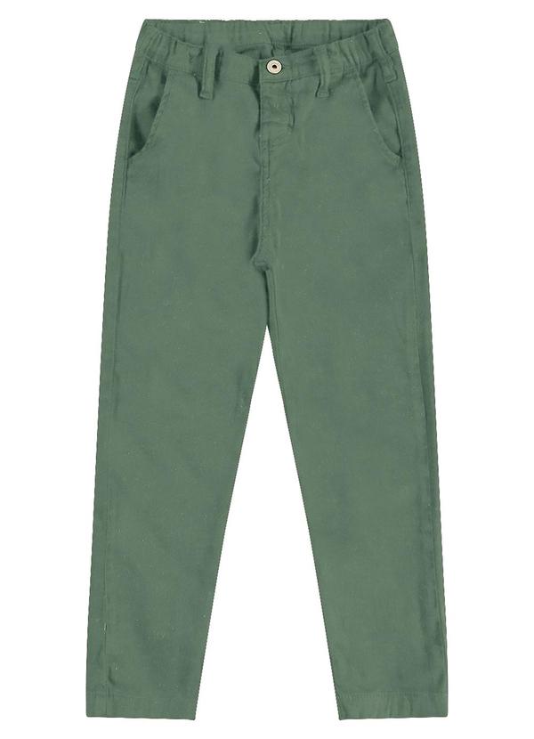 Vista 2 Calça Chino em Sarja Menino Verde Carinhoso Carinhoso