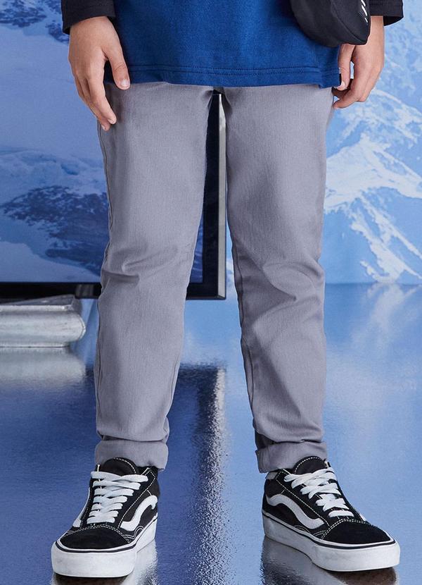 Calça de Sarja Cinza Claro Cinza
