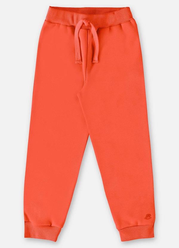 Calça em Moletom Infantil Menino Laranja