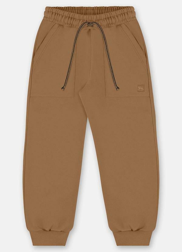 Calça em Moletom para Menino Marrom