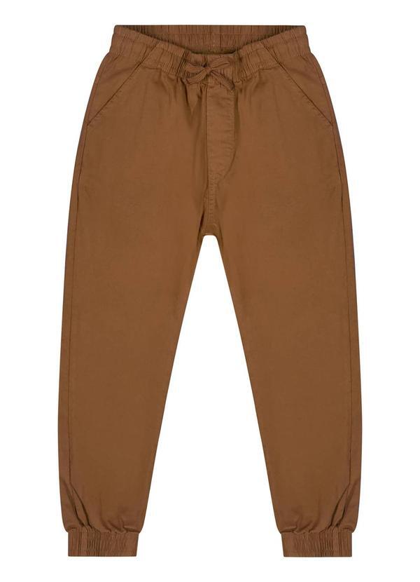Calça em Sarja para Menino Marrom