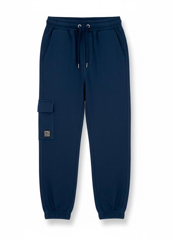 Calça Infantil com Bolso e Cadarço Azul