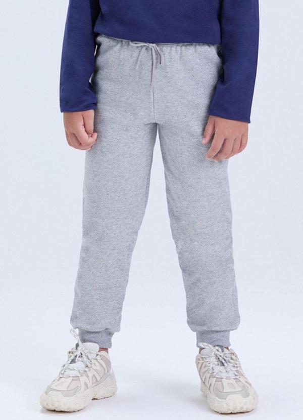 Calça Infantil de Moletom Algodão Avulsa Mescla