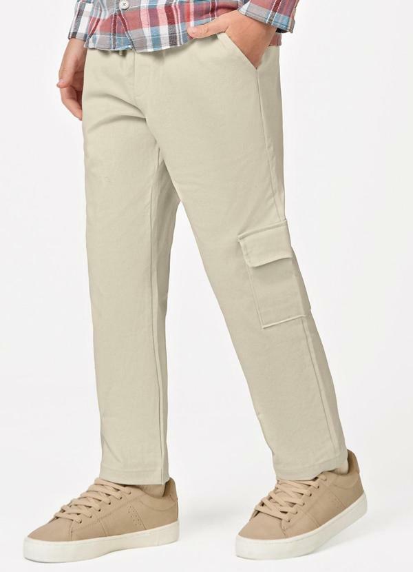 Calça Infantil Masculina Sarja Cotton Bege