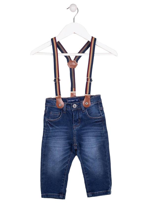 Calça Infantil Menino com Suspensório Jeans
