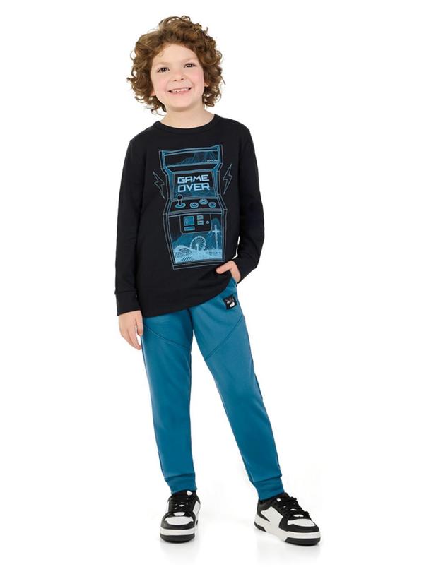 Calça Infantil Menino em Malha Newtech Azul
