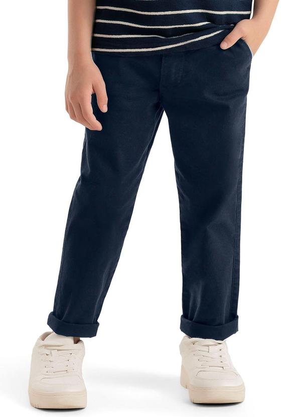 Calça Infantil Menino Sarja com Bolsos Azul