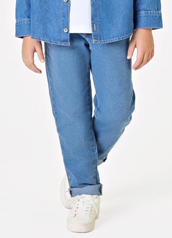 Calça Infantil Reta Masculina Jeans Azul