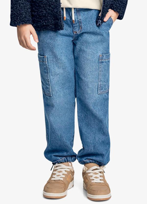 Vista 2 Calça Jeans Infantil Masculina Azul Trick Nick Trick Nick