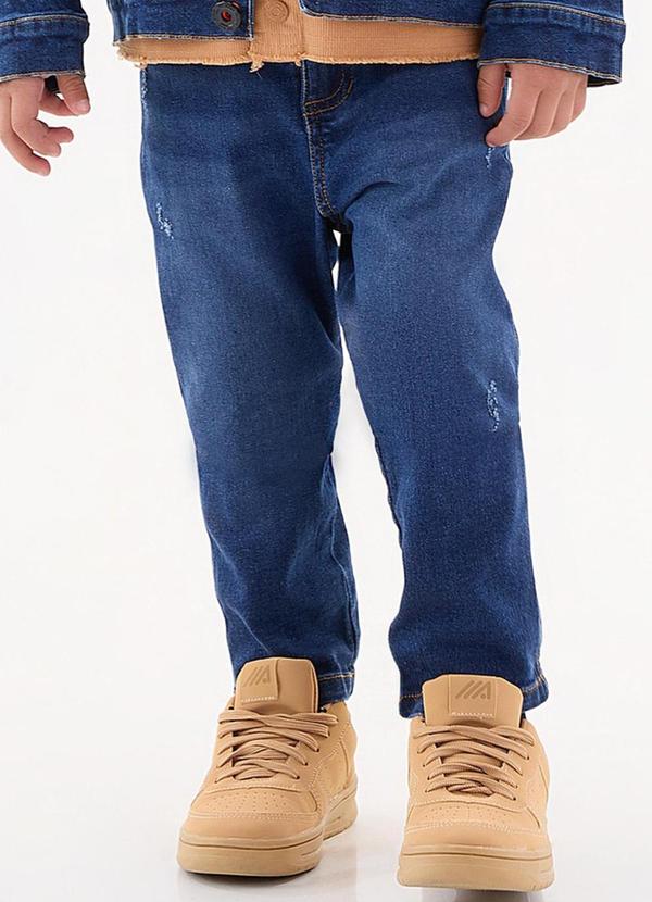 Vista 2 Calça Jeans Infantil Menino Azul Brandili Brandili