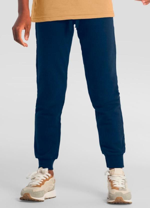 Vista 2 Calça Jogger Infantil Menino em Moletinho Azul Brandili Brandili