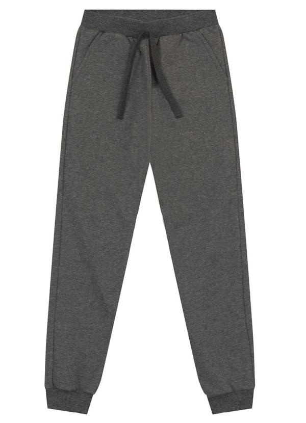 Vista 2 Calça Jogger Infantil Menino em Moletinho Cinza Brandili Brandili