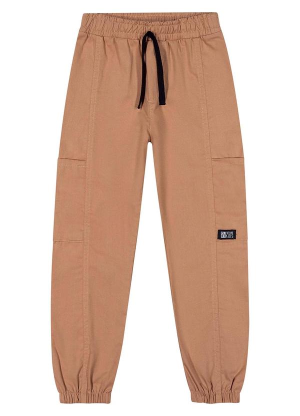 Calça Jogger Infantil Menino Sarja Marrom