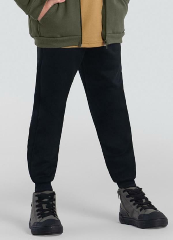 Calça Jogger Menino em Moletom Preto