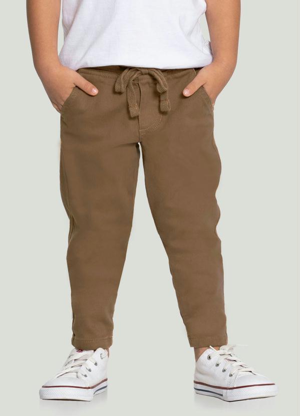 Vista 2 Calça Jogging Sarja com Elastano Marrom Alakazoo Alakazoo