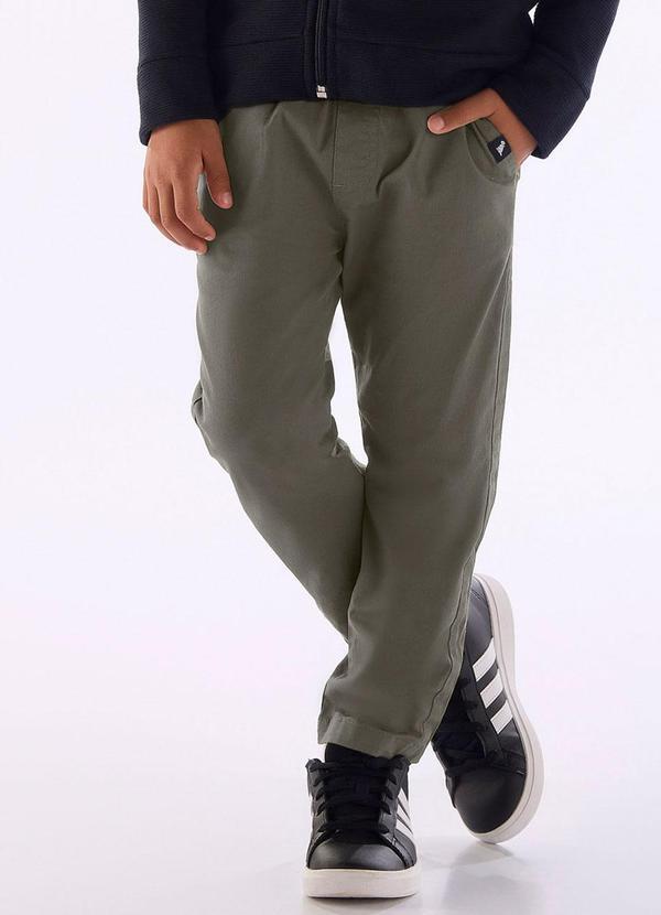 Calça Menino em Sarja com Elastano Verde