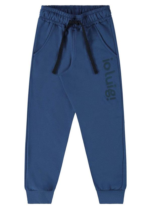 Calça Menino Moletom Felpado Azul