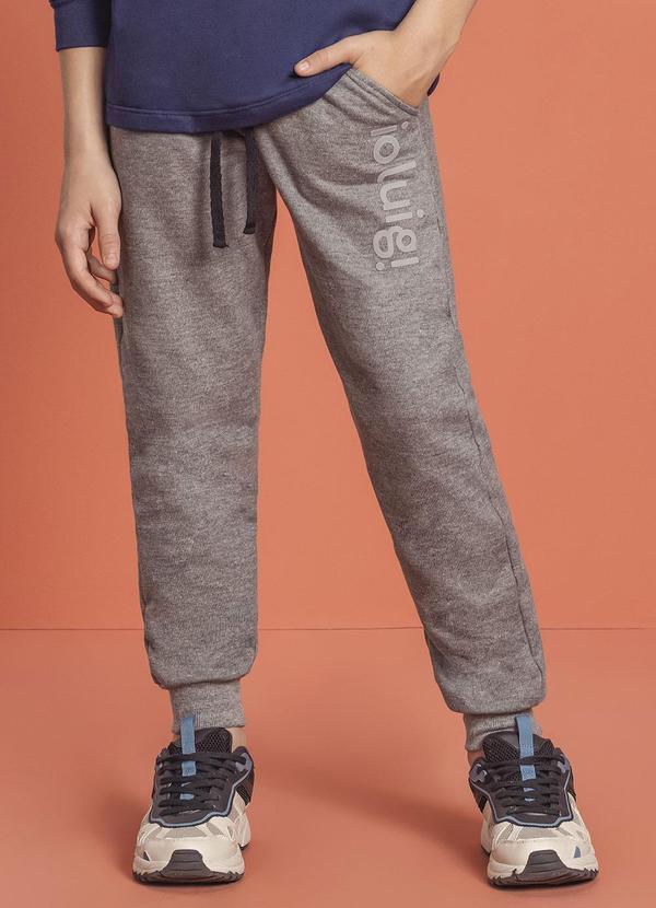 Calça Menino Moletom Felpado Cinza