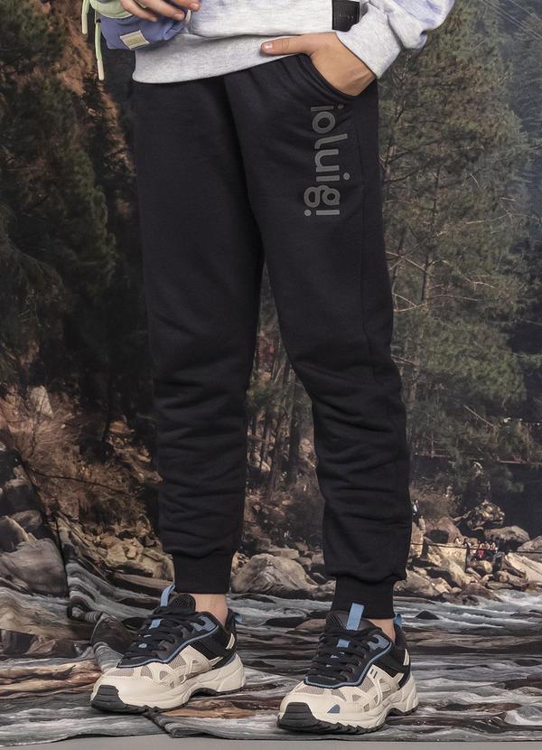 Calça Menino Moletom Felpado Preto