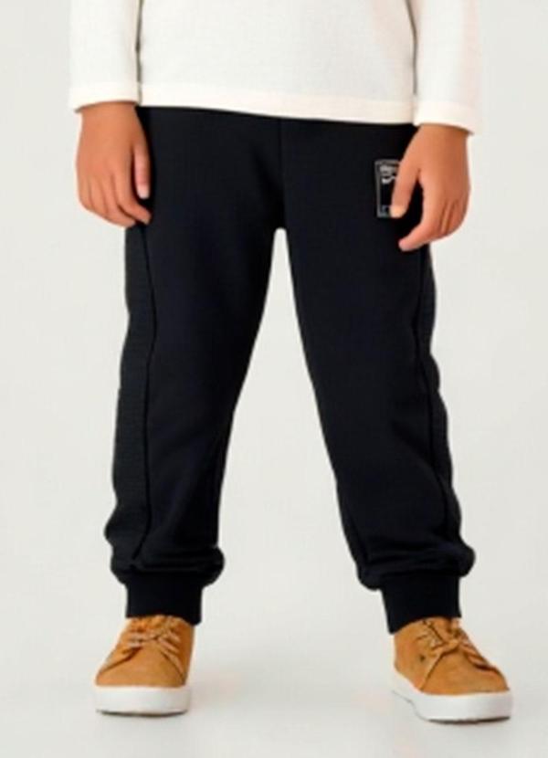 Calça Moletom e Malha Relevo Preto