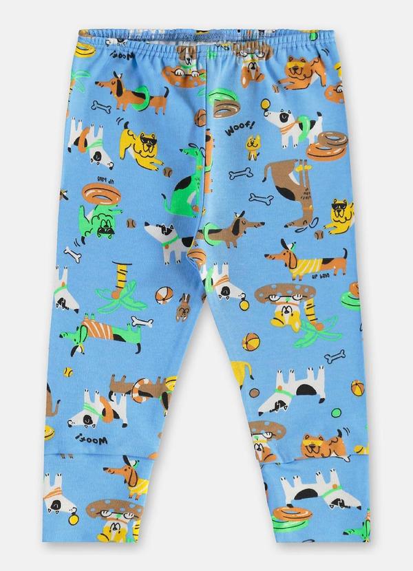 Vista 2 Calça para Bebê Menino em Suedine Azul Up Baby Up Baby
