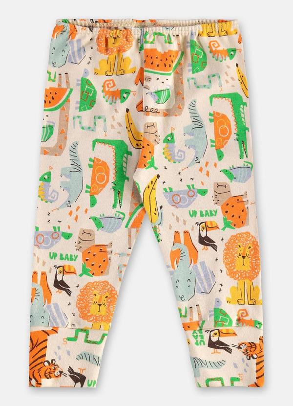 Vista 2 Calça para Bebê Menino em Suedine Bege Up Baby Up Baby