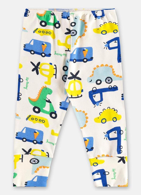 Vista 2 Calça para Bebê Menino em Suedine Branco Up Baby Up Baby