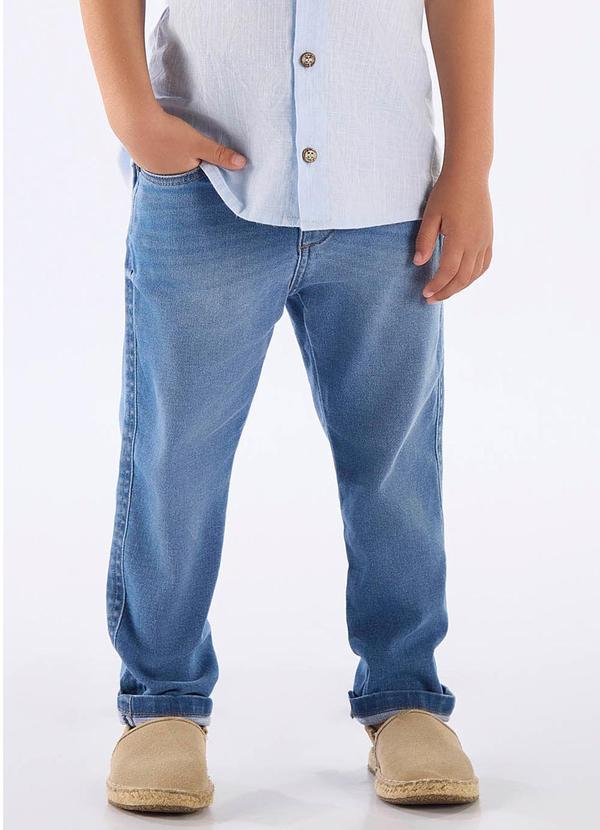 Calça para Menino em Jeans Moletom Azul