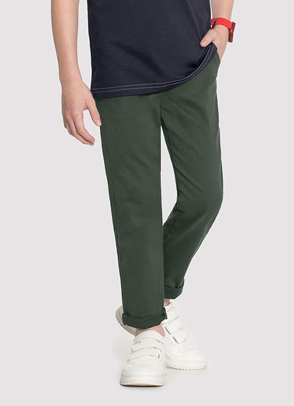 Calça Sarja Menino Jogger com Cadarço Verde