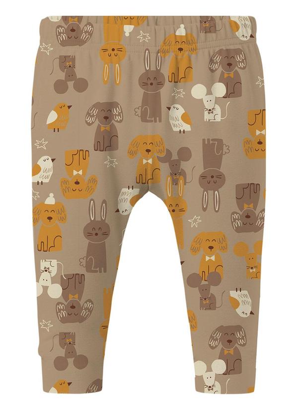 Calça Saruel Bichinhos em Cotton Areia