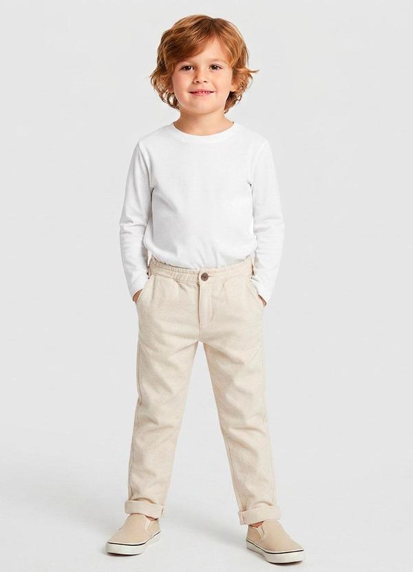 Calça Slim em Moletom Taupe
