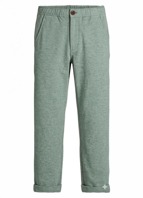 Calça Slim em Moletom Verde Militar