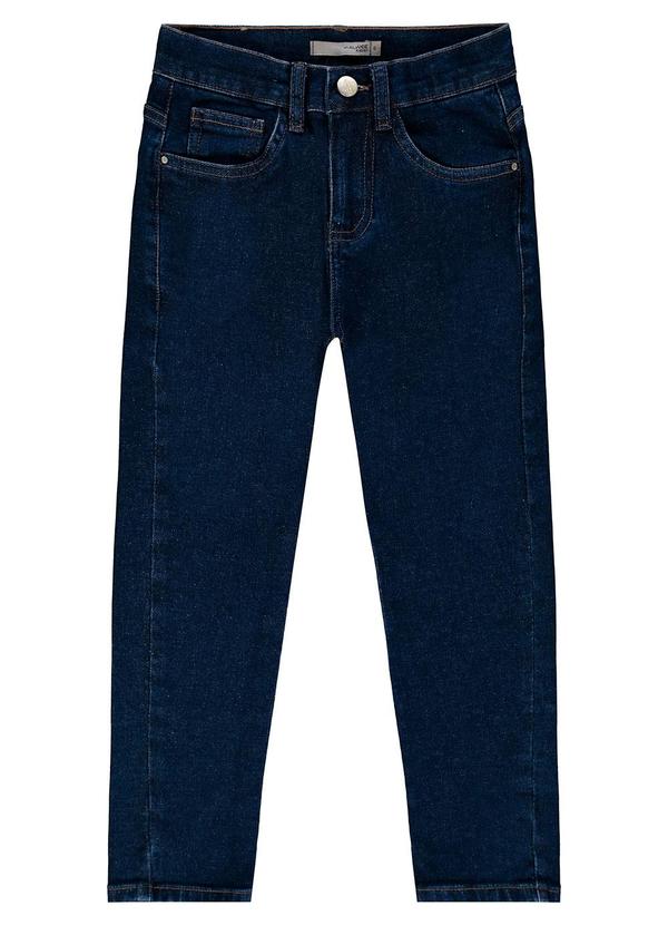 Calça Slim Jeans Moletom Azul Escuro