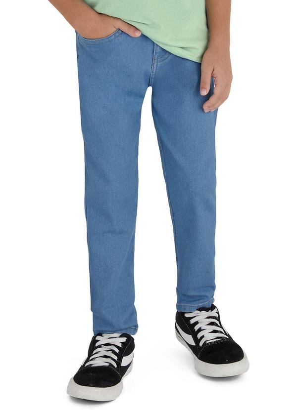 Calça Slim Jeans Moletom Azul