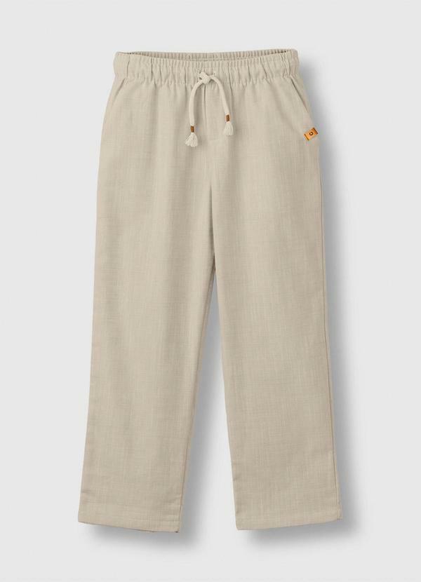 Calça Slim Maquinetado Bege