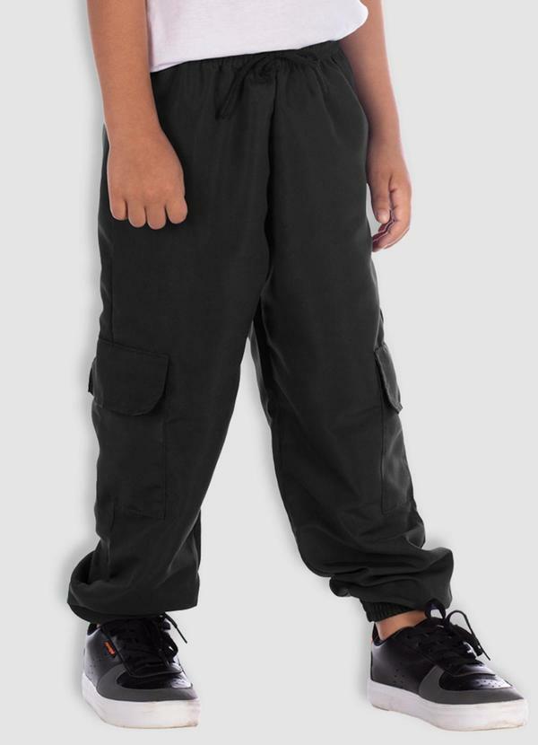 Vista 2 Calça Tactel Cargo Preto Turminha Turminha