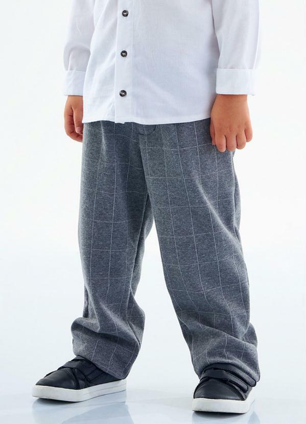 Calça Xadrez Infantil Menino Cinza
