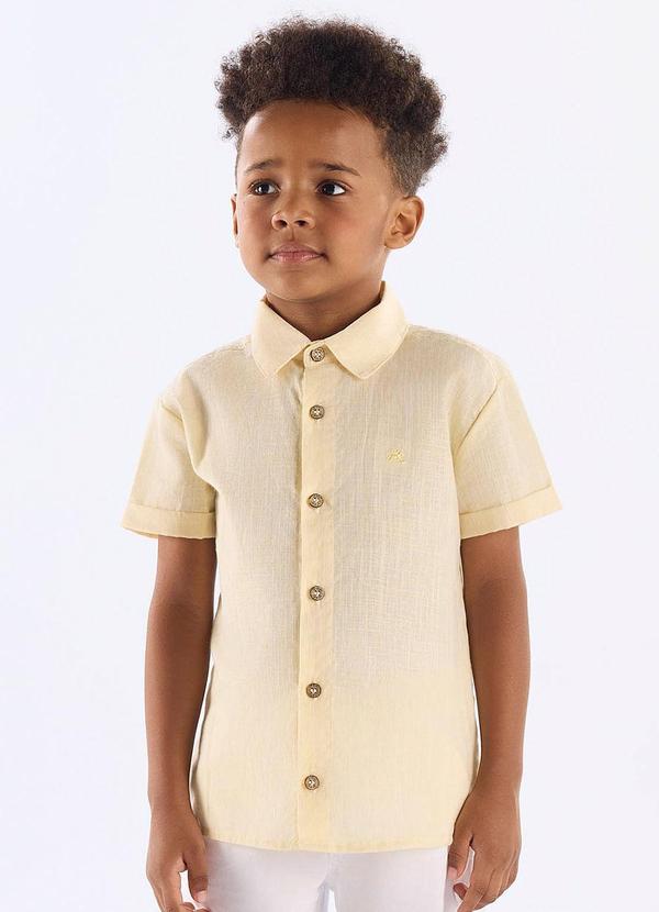 Camisa em Algodão Voil para Menino Amarelo