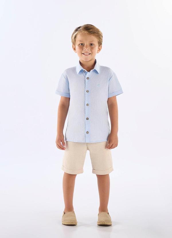 Camisa em Algodão Voil para Menino Up Baby Azul