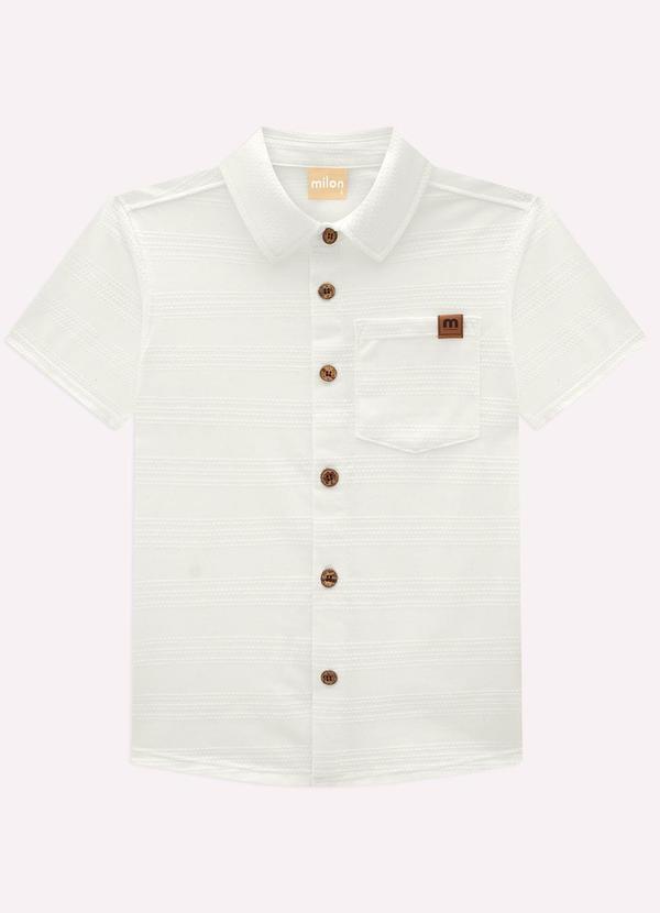 Camisa em Meia Malha com Bolso Off White