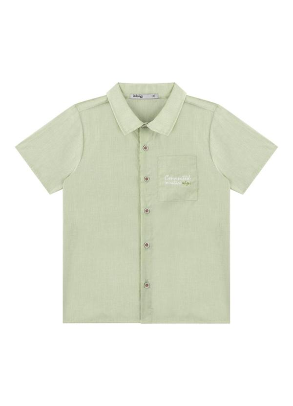 Vista 2 Camisa em Tricoline Fil a Fil Firense Verde Ioluig Ioluig